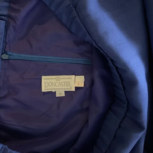 Doncaster royal blue vintage 2 pc suit viscose linen blend sz 18 - Picture 13 of 16